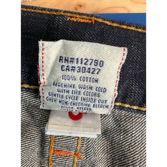 True Religion Billy  Seat 34 Jeans Size 38‎ Orange and Yellow Stitching EUC - Picture 3 of 13